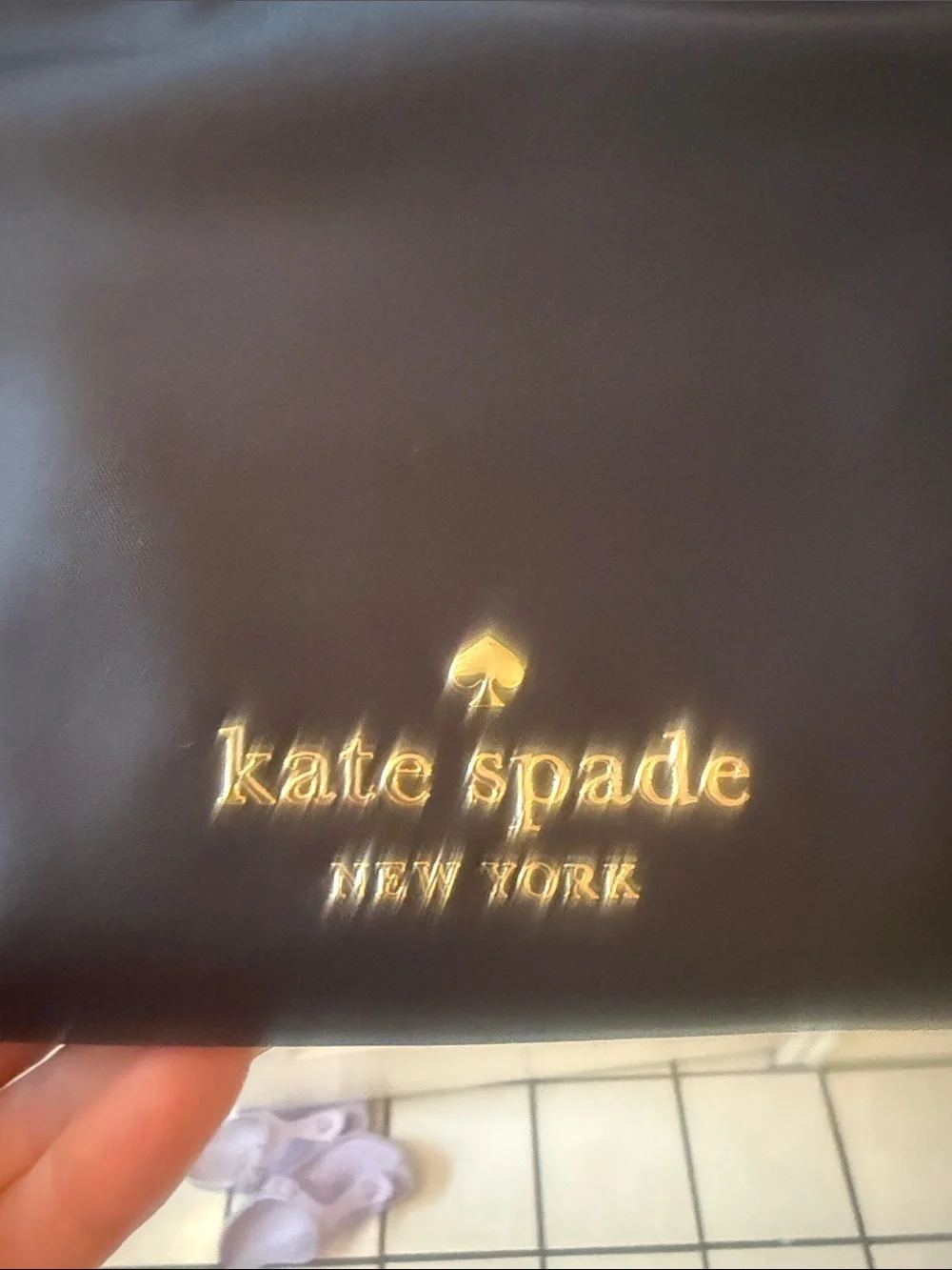 kate spade Black Nylon Crossbody with Gold Accents